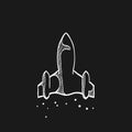 Sketch icon in black - Stealth bomber jet Royalty Free Stock Photo