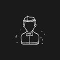 Sketch icon in black - Waiter avatar