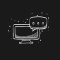 Sketch icon in black - Webinar Royalty Free Stock Photo