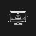 Sketch icon in black - Webinar Royalty Free Stock Photo