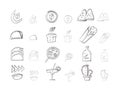 Sketch icons collection for mexican food Royalty Free Stock Photo
