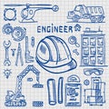 Sketch Icons Engineer drawing style.
