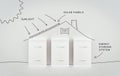 Sketch illustration of a battery home energy storage system.