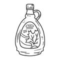 Sketch illustration of a bottle of maple syrup