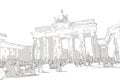 Sketch / illustration of the brandenburg gate brandenburger tor, berlin germany Royalty Free Stock Photo