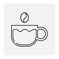 Sketch illustration with cup coffee grain icon. Vector illustration. stock image. Royalty Free Stock Photo