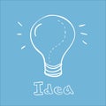 Sketch illustration - idea light bulb. Vector.