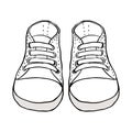 Sketch illustration of kids shoes isolated on white