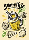 Sketch illustration of natural smoothie