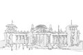 Sketch / illustration of the Reichstag Bundestag building in Berlin