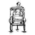 Sketch of Indonesia`s Traditional Transportation ` becak `