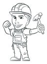 Sketch Industrial Builder Handyman Worker Mascot