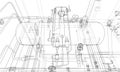 Sketch industrial equipment. Vector Royalty Free Stock Photo