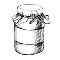 Sketch Ink hand drawn mason jar, bottle.