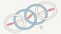 Sketch Of Interlocking Rings Vector Art, vector design Generative AI Royalty Free Stock Photo