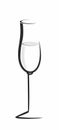 Sketch of isolated champagne glass