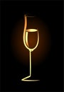 Sketch of isolated golden champagne glass Royalty Free Stock Photo