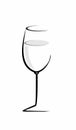Sketch of isolated wine glass