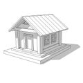 Sketch of Isometric image of private house isolated