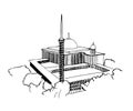 A sketch of Istiqlal Mosque in Jakarta, Indonesia