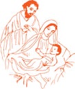 Sketch of Jesus Christ God or Christian Sign and Symbol Outline Editable Vector Illustration