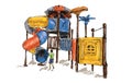 Sketch of Kids playground on public space isolated, illustration