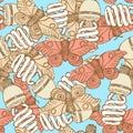 Sketch lamps and moths in vintage style Royalty Free Stock Photo