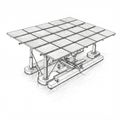 Sketch of a large solar panel structure with an array of rectangular panels arranged in Royalty Free Stock Photo