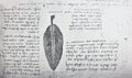 The sketch of the leaf. Atlantic code 72 verso a. By Leonardo Da Vinci in the vintage book Leonardo da Vinci by A.L. Volynskiy, St