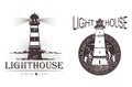 Sketch Of Lighthouse At Port Or Beacon