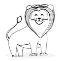 Sketch lion character Royalty Free Stock Photo