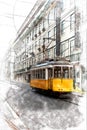 Sketch of Lisbon tramway