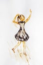 sketch of a little girl dancer in a black dress dancing the waltz solo. Royalty Free Stock Photo