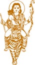 Sketch of Lord Shiva son Ayyappan or Ayyppa Swamy outline Editable Illustration