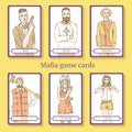 Sketch Mafia cards in vintage style