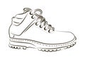 Sketch of a male shoe on white background.