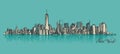 Sketch of Manhattan New York Royalty Free Stock Photo