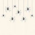 Sketch of a many black spiders drawn in black china dangling