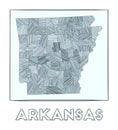 Sketch map of Arkansas.