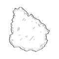 Sketch of a map of Uruguay Royalty Free Stock Photo