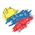 Sketch of a map of Venezuela Royalty Free Stock Photo