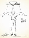 Sketch of marionette man