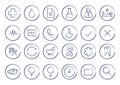 Sketch medical linear icons set