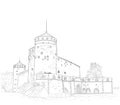 Sketch of a medieval fortress