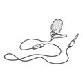 Sketch Microphone Lavalier Vector Illustration