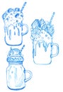 Sketch of milkshakes