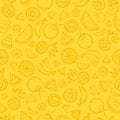 Sketch mixed tropical fruits seamless summer pattern background