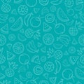 Sketch mixed tropical fruits seamless summer pattern background