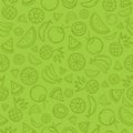 Sketch mixed tropical fruits seamless summer pattern background