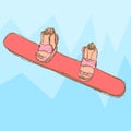 Sketch mountain snowboard in vintage style Royalty Free Stock Photo